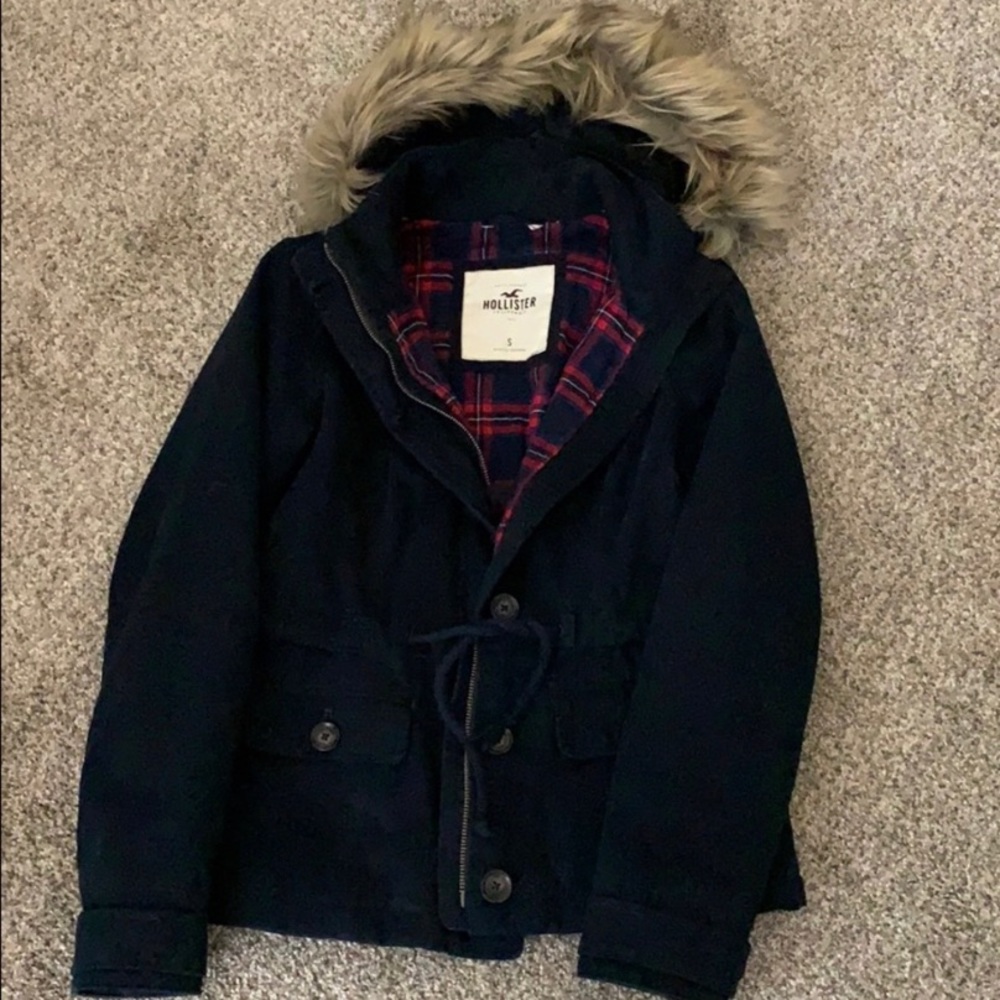 Navy blue hollister jacket